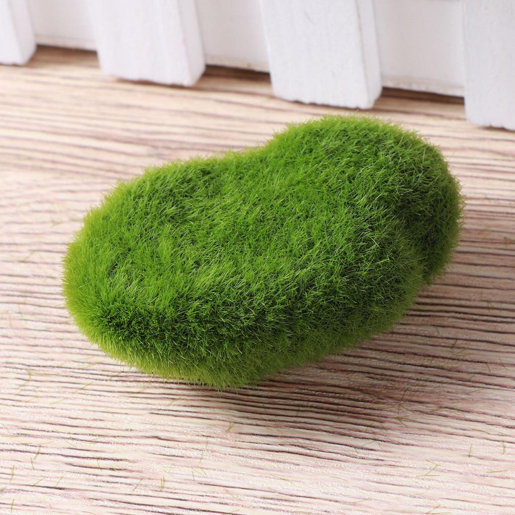 Artificial Moss Rocks Green Realistic Textured Stone Decor for Fairy Gardens Terrariums Miniature Landscaping Indoor Use Only