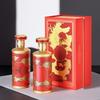 500ml Premium Dragon Design Wine Bottle - Elegant Glass Baijiu Bottle for Weddings, Customizable Logo Option Available.