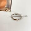 Bacchetta per Capelli Geometrica in Metallo Color Oro Argento per Donne Elegante Porta Coda di Cavallo Vuoto Forchetta per Capelli Acconciatura Accessori per Capelli Regali