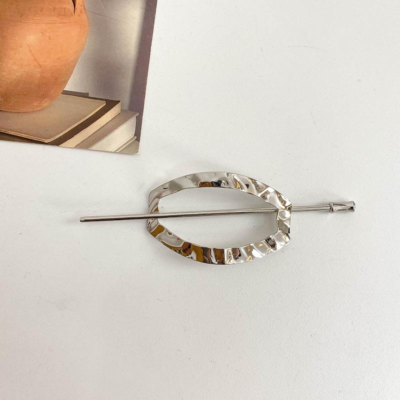 Bacchetta per Capelli Geometrica in Metallo Color Oro Argento per Donne Elegante Porta Coda di Cavallo Vuoto Forchetta per Capelli Acconciatura Accessori per Capelli Regali