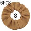 6pcs/lot Candy Color Scrunchies Elastic Hair Band Women Girls Ponytail Holder Rubber Accessories Waffle fabric