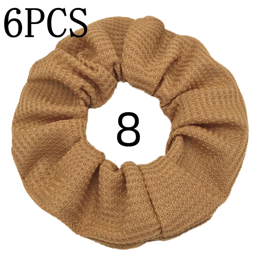 6pcs/lot Candy Color Scrunchies Elastic Hair Band Women Girls Ponytail Holder Rubber Accessories Waffle fabric