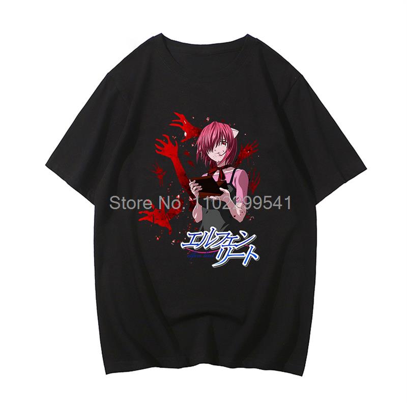 Elfen Lied Japanischer Anime T-Shirt Grafische Kleidung Lucy Waifu Senpai Herren T-Shirt Lässig Kurz Ärmel