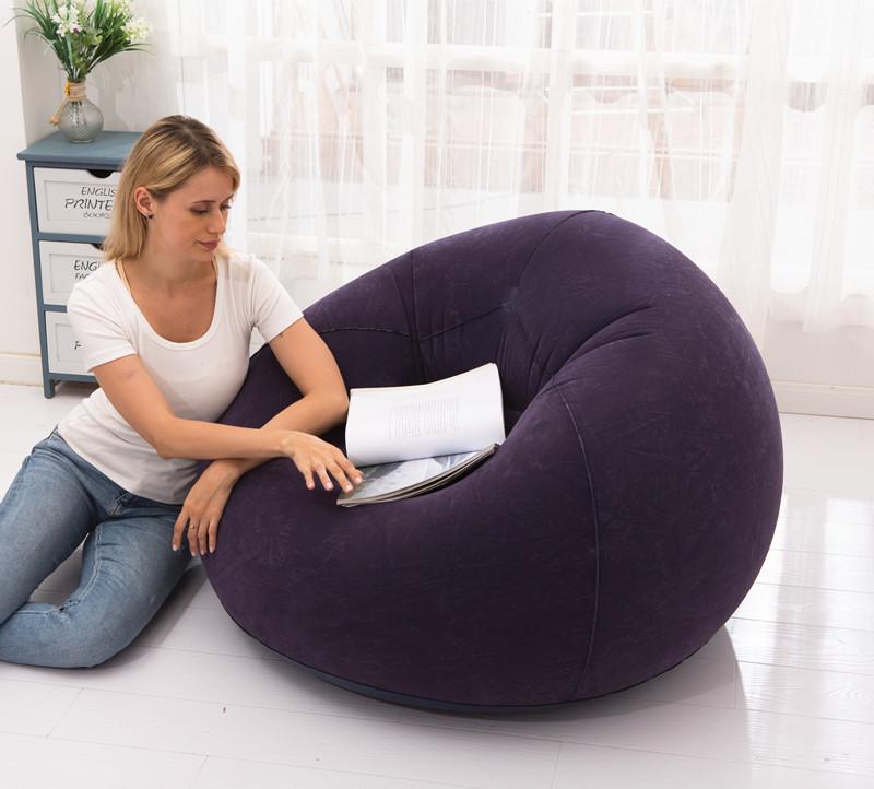 Inflatable Flocking Lazy Sofa Seat for Living Room