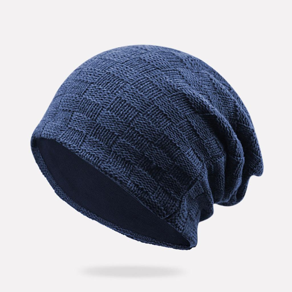 Couple's Solid Color Knitted Hat Plush Thickened Knitted Ear  Warm Hat