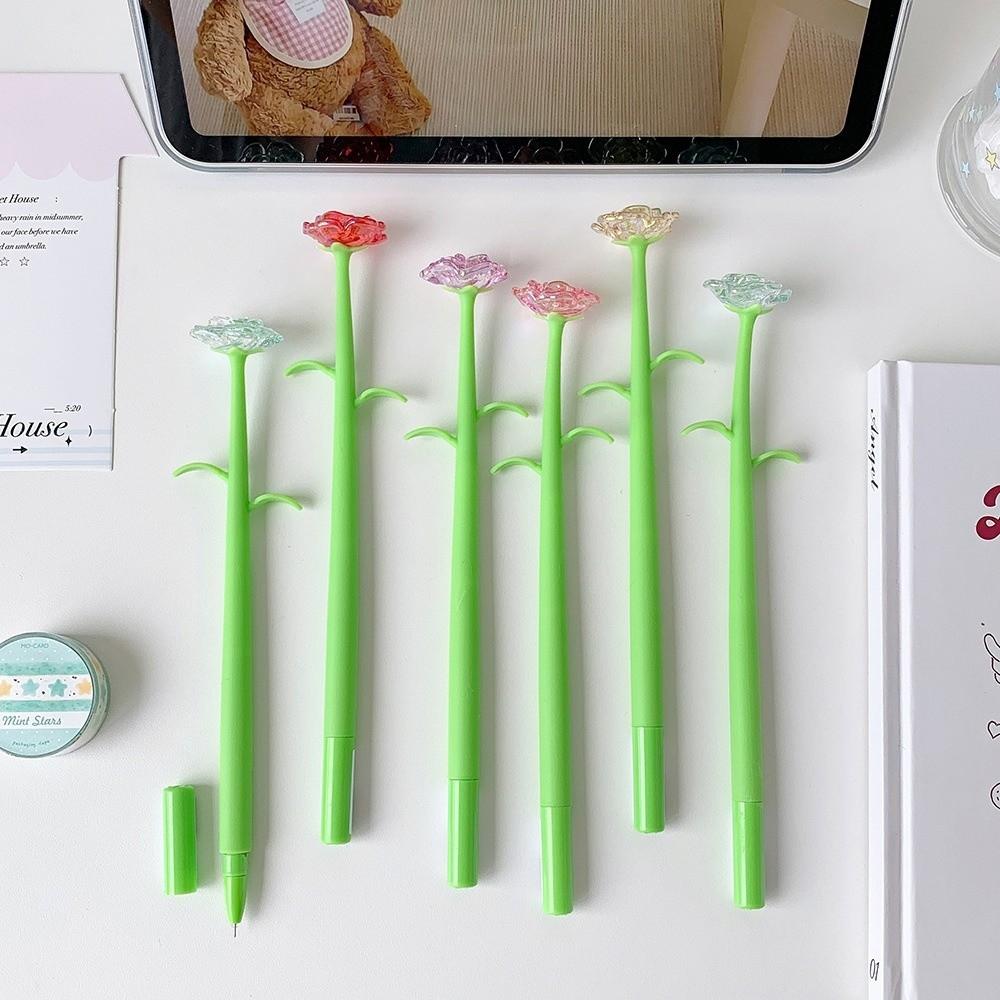 Quick-dry Rose Gel Pen Simulation Flower Writing Pen Multifunctional Ballpoint Pen  Gift