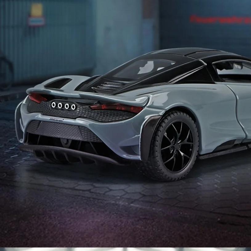 1/32 Scale Mclaren 765LT Supercar Series Metal Alloy Diecast Model Car Fine Decorative Ornaments DIY Self Designed Gifts for Boyfriend