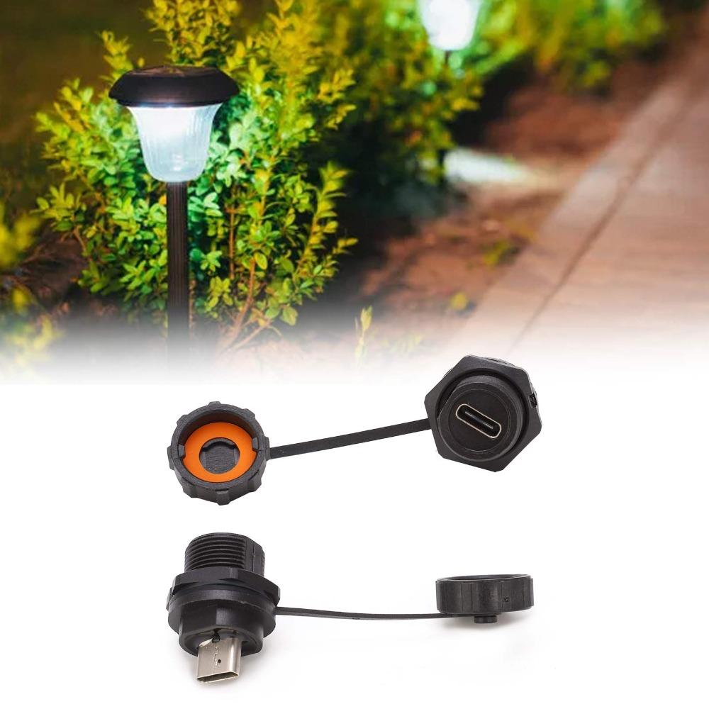 with Dust Cover Waterproof USB Connector IP67 Type C Socket Panel  Equipment Connection