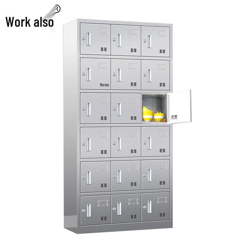 304 Stainless Steel 18-Door Storage Cabinet