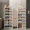 Stackable Multilayer Shoe Rack Narrow Shape Sneakers Shoe Storage Save Space Doorway Corner Shoe Rack Large Capacity Shoe Stand