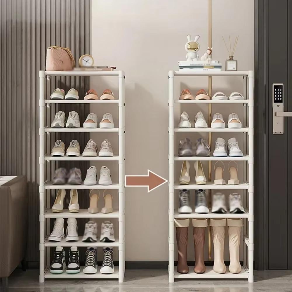 Stackable Multilayer Shoe Rack Narrow Shape Sneakers Shoe Storage Save Space Doorway Corner Shoe Rack Large Capacity Shoe Stand