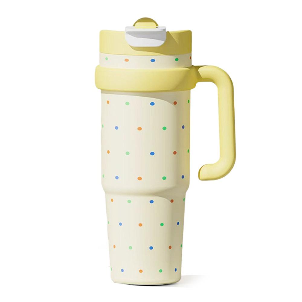 

With Lid And Straw Cartoon Vacuum Cup 1000ML Thermal Water Bottle Direct Drinking Cup for Student