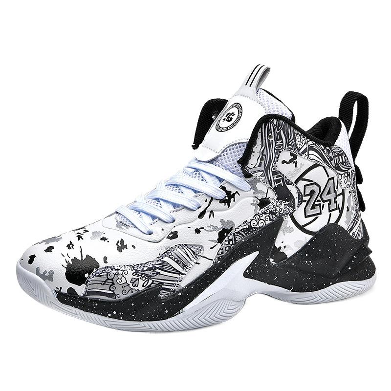 New High-top Basketball Shoes Men's Leather Surface Children's Medium and Small Shoes Cement Floor Indoor and Outdoor Running Shoes