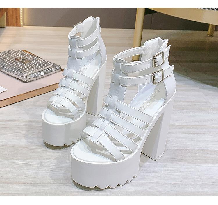 2025 Spring Summer Nightclubs High 15cm Dance Catwalk Thick Heel Thick Sole Waterproof Table Non-slip Sandals Female ZYW-831-1