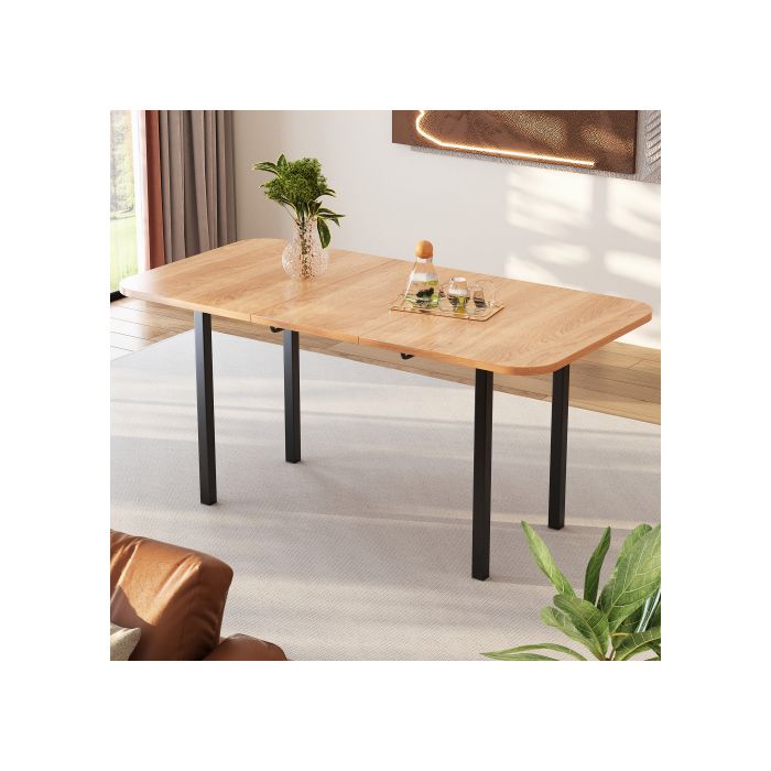 Dining Table - MUVOE - Extendable - 120-160 Cm - 4-6 People - Solid Wood