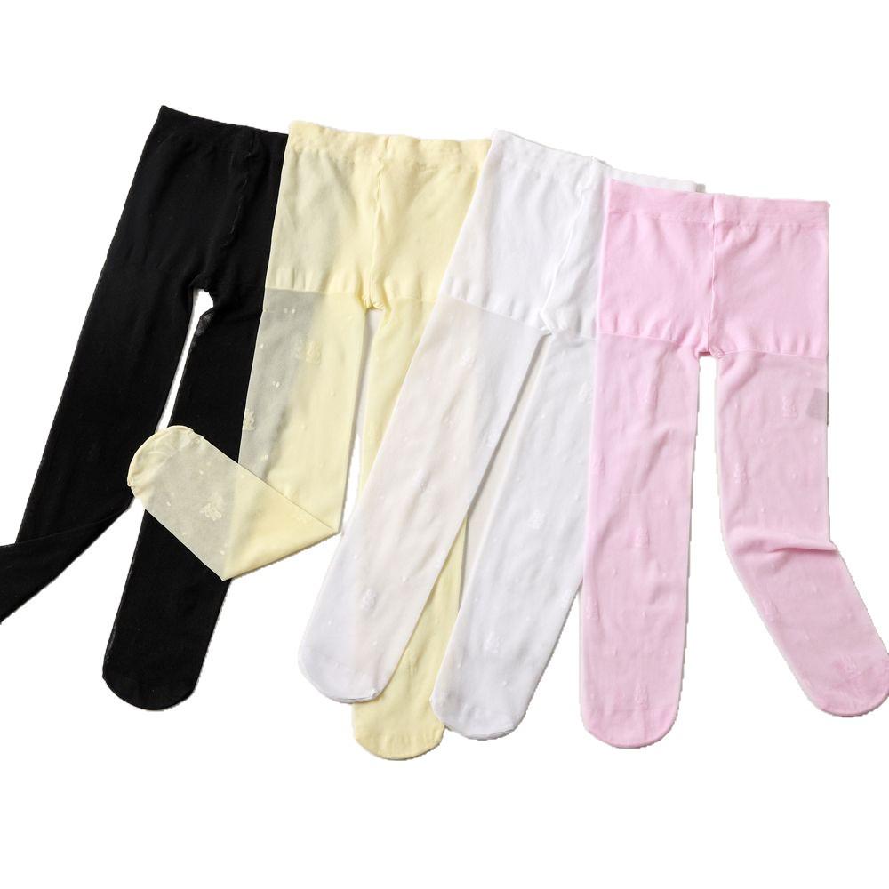 Children's Summer Lace Anti-Mosquito Pantyhose - White Thin Nine-Point Dance Socks