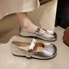 Flat single shoes women's 2025 new spring and summer Mary Jane shoes French gentle wind evening shoes small leather shoes Doudou shoes