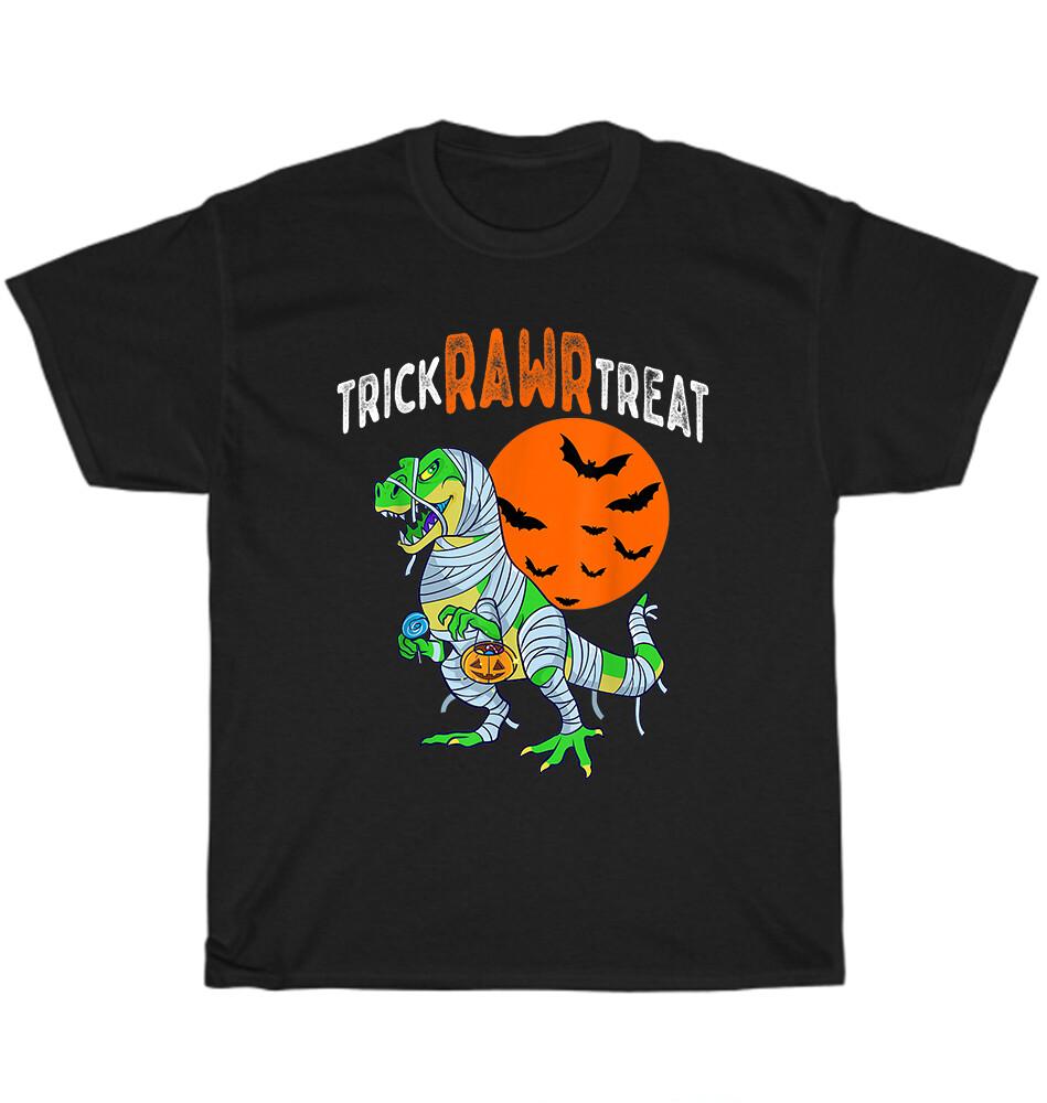 

Trick Rawr Treat Dinosaur Pumpkin Halloween Costume T-Shirt Unisex Tee Gift NEW S