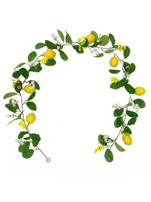 Artificial Lemon Vines Garland Artificial Lemon Garland Spring Fruit Garland with Lemons for Front Door Home Kitchen Party Wedding Decor