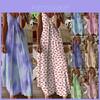 Vestido Boho Floral com Alças Feminino Kaftan Maxi Oversized Para Festas na Praia de Verão