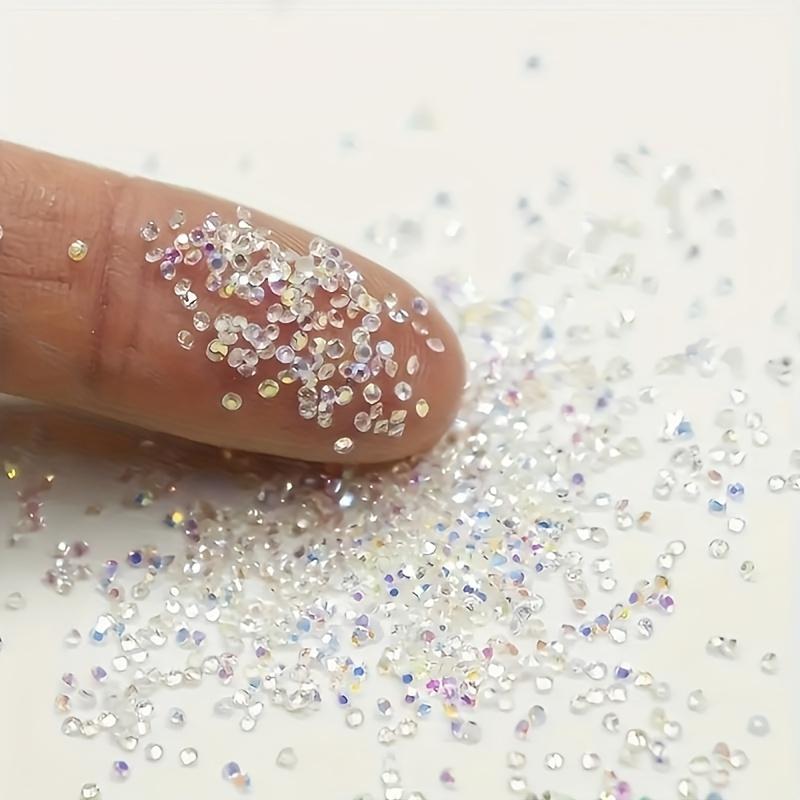 1000pcs Sparkling Clear & Multicolor AB Glass - Micro Beads for Nail Art, Clothing, Bags, Shoes DIY Crafts -Art Accessories