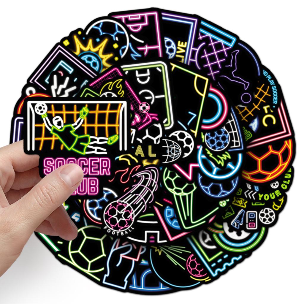 50 Neon Football Graffiti Stickers Personalized Sports Decoration Mobile Phone Computer Creative Stickers