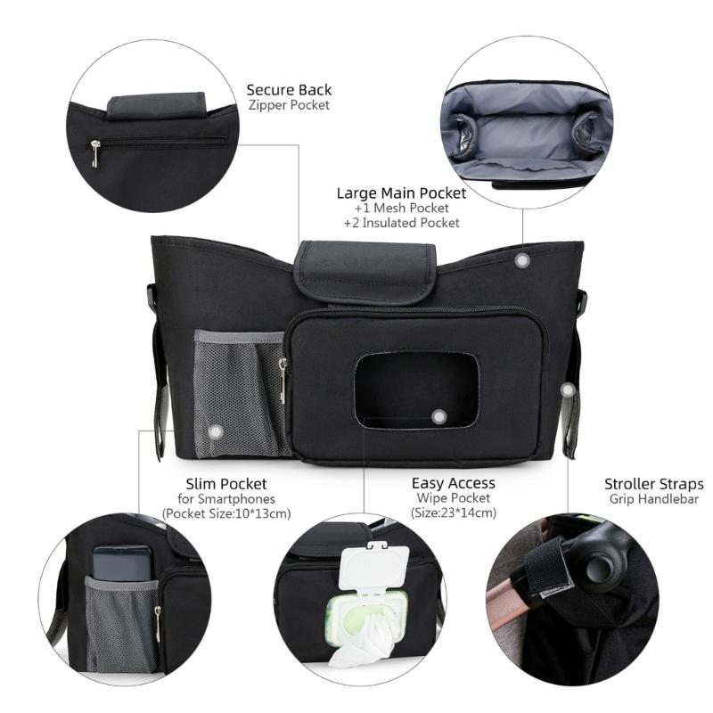 Baby Stroller Bag Organizer Nappy Diaper Mummy Bag Carriage Pram Pushchair Holder Universal Stroller Accessories Outdoor