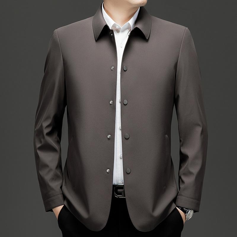 New Men's Spring and Autumn Style New Middle-aged Business Executive Jacket Lapel Men's Autumn Casual Jacket