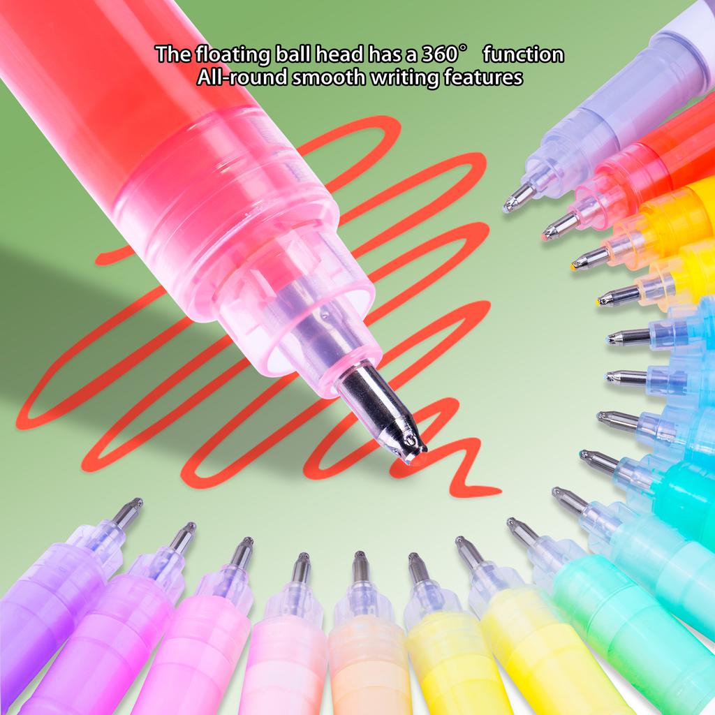 GuangNa 12 Colors/box Direct Liquid Hardhead High-gloss Acrylic Marker, for Student Notebook Writing, DIY Painting Graffiti