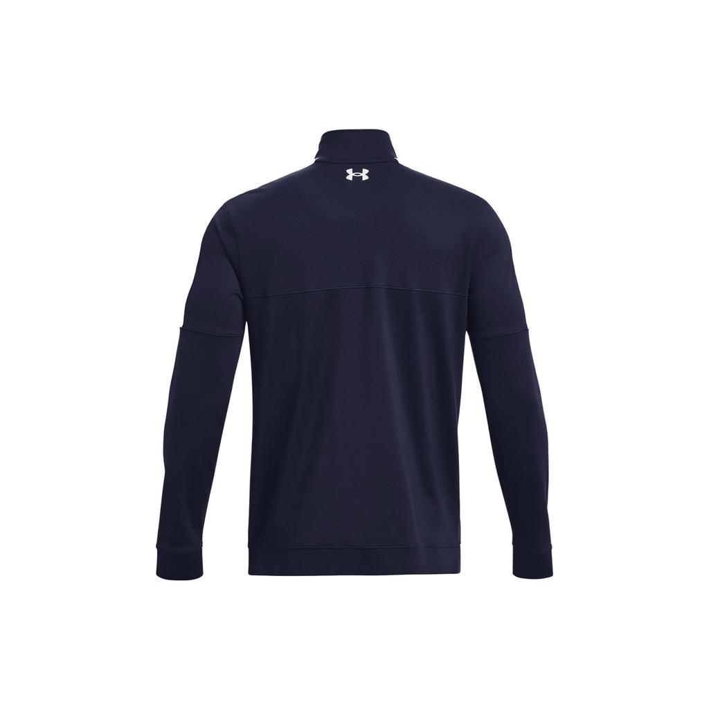 Under Armour Logo Zip Retro Sports Stand Collar Long Sleeve Work Jacket Men Jacket Navy-Blue 1377399-410