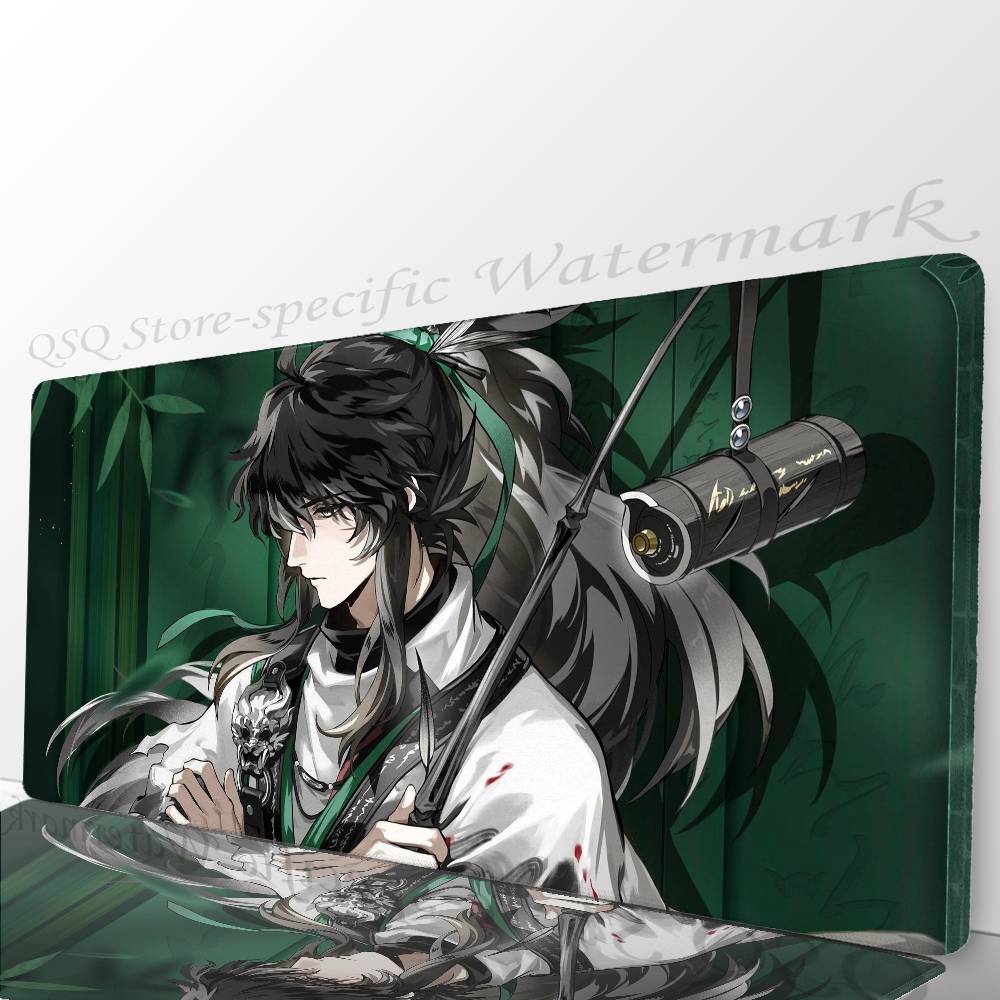 Qiuyuan Anime W-wuthering Waves Tappetino per Mouse Antiscivolo Adatto per Computer da Ufficio Laptop Tappetini da Scrivania per E-sport Tastiera XXL