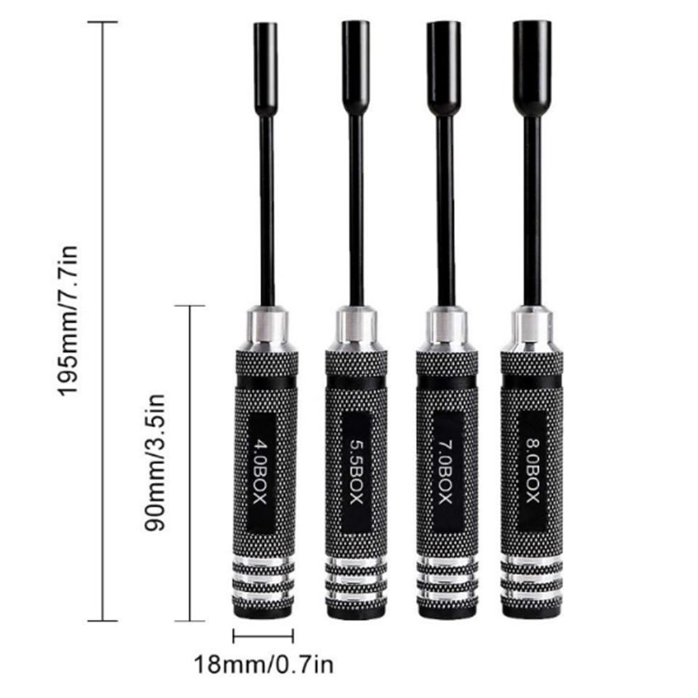 Hex Nut Hex Driver Hex Socket Nut Precision Nut Driver Hex Socket Nut Driver for Model Airplane Repair Driver, Wrench, Driver, Set, (4.0mm, 5.5mm,