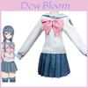 Elegant Danganronpa Dangan Ronpa Sayaka Maizono Uniform Costume Cosplay Suit Dress Wig