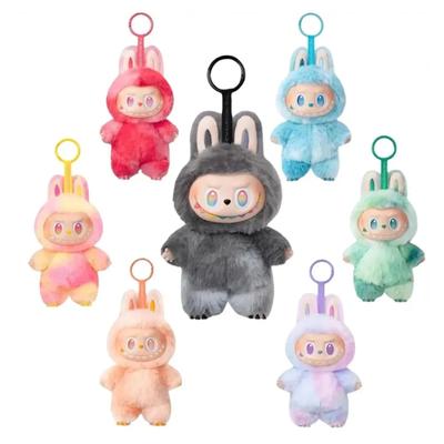 1Pc Key Rings Labubu V3 Macaron The Monsters Have A Seat Sit Party Vinyl Doll Clothes Pendant Keychain Blind Box Toy Blind Bag