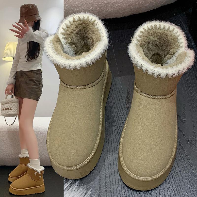 Thick-soled Snow Boots Women's Winter Velvet Thickened Warm Short Boots New Snow Cotton Shoes