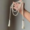 Exaggerate Pearl Beaded Necklace Tassel Multilayer Necklace Temperament Waistband  Women