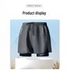 Men’s Quick-Drying Swim Trunks with Double-Layer Anti-Embarrassment Design for Beach and Sports Activities