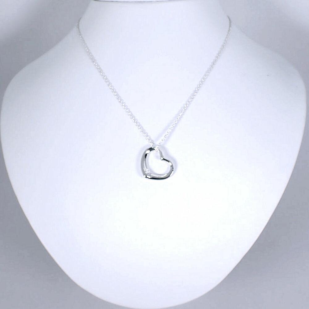 [Used] TIFFANY/Tiffany 925 Open Heart Pendant/Necklace/j8-8