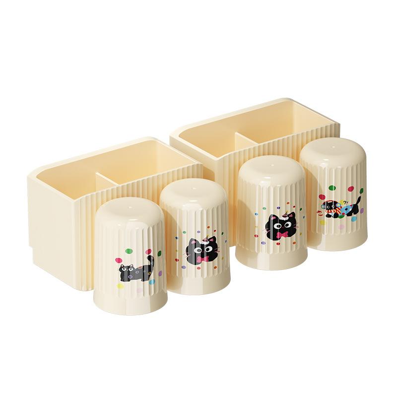 No Punching Toothbrush Storage Rack Wall-Mounted Toilet Rack Multifunctional Mouthwash Cup Holder Wash Table Drain Rack