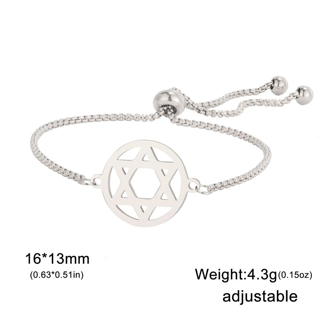Hexagonal Star Pendant Bracelet Stainless Steel Men's and Women's Classic David Star Talisman Bracelet Couple Jewelry Gift