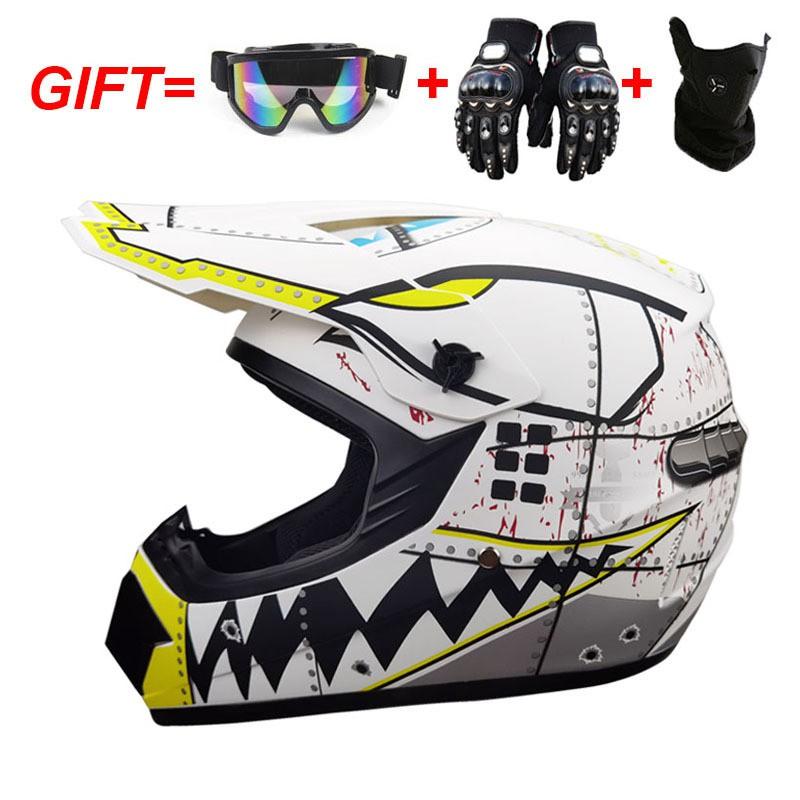 Full Face Motorcycle Helmet Off-Road ATV Dirt Bike Downhill Mountain Karting Adult Unisex ABS Safety Gear