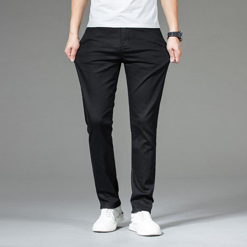 Lyocell Tencel Jeans For Men, Lightweight, Soft, High-end Men's Black Jeans, Slim Straight, Versatile