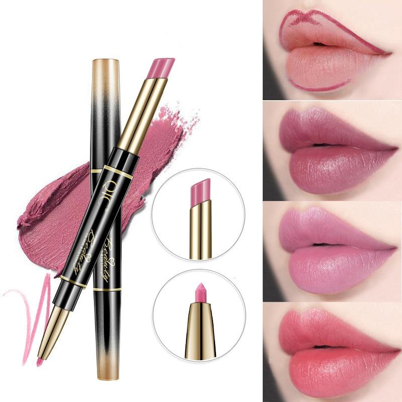 Buy 1 Pcs 2 IN 1 Lip Liner Waterproof Matte Lipstick Pencil Sexy Red