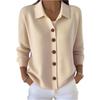Women's Fashionable Long-sleeved Solid-color Pullover Knitted Sweater Top