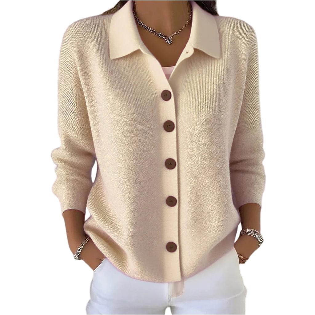 Women's Fashionable Long-sleeved Solid-color Pullover Knitted Sweater Top