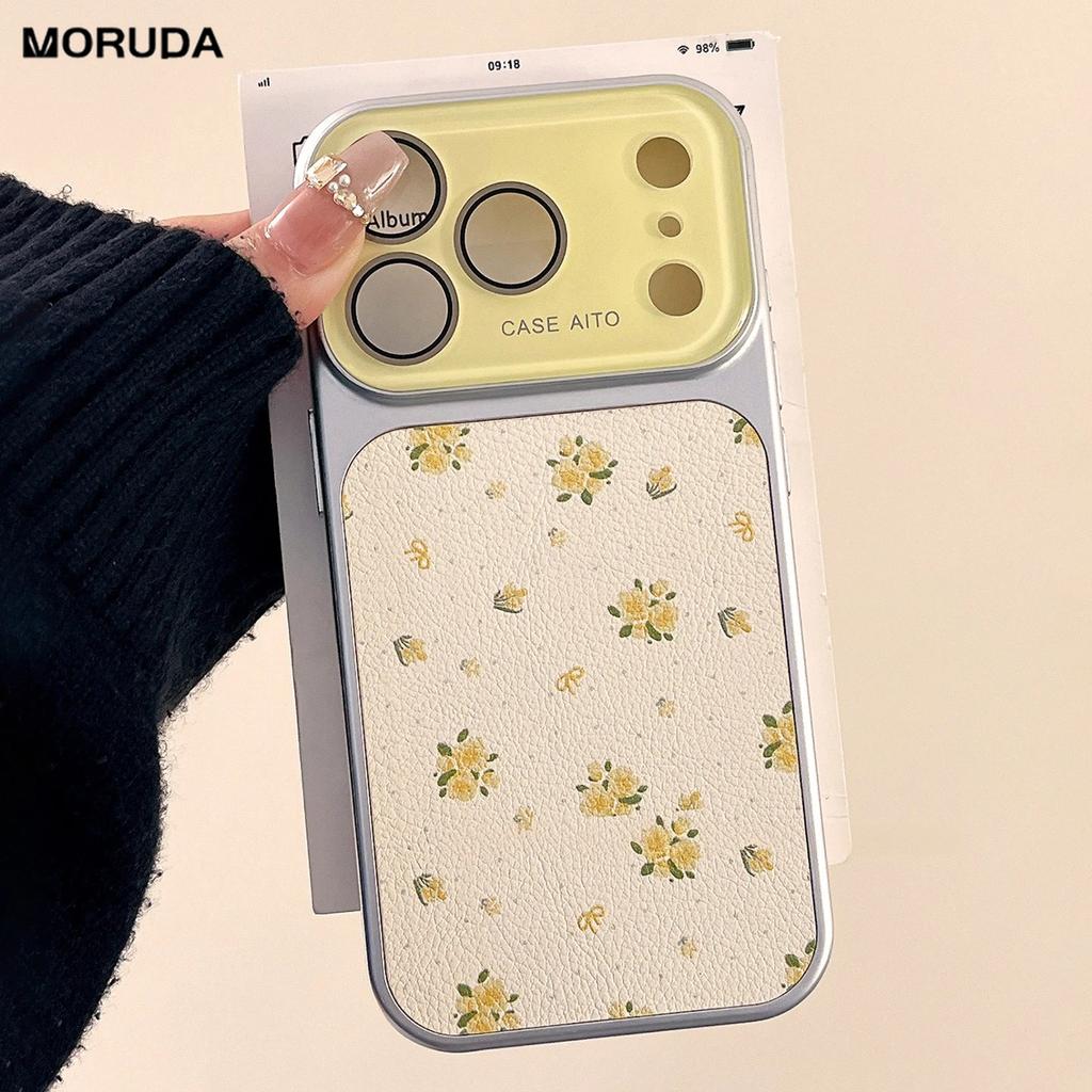 Ins Flower Large Window Phone Case for For Iphone 17 16 Pro Max 14 1 13 Camera Film Protector Shockproof Ultra Slim Cover