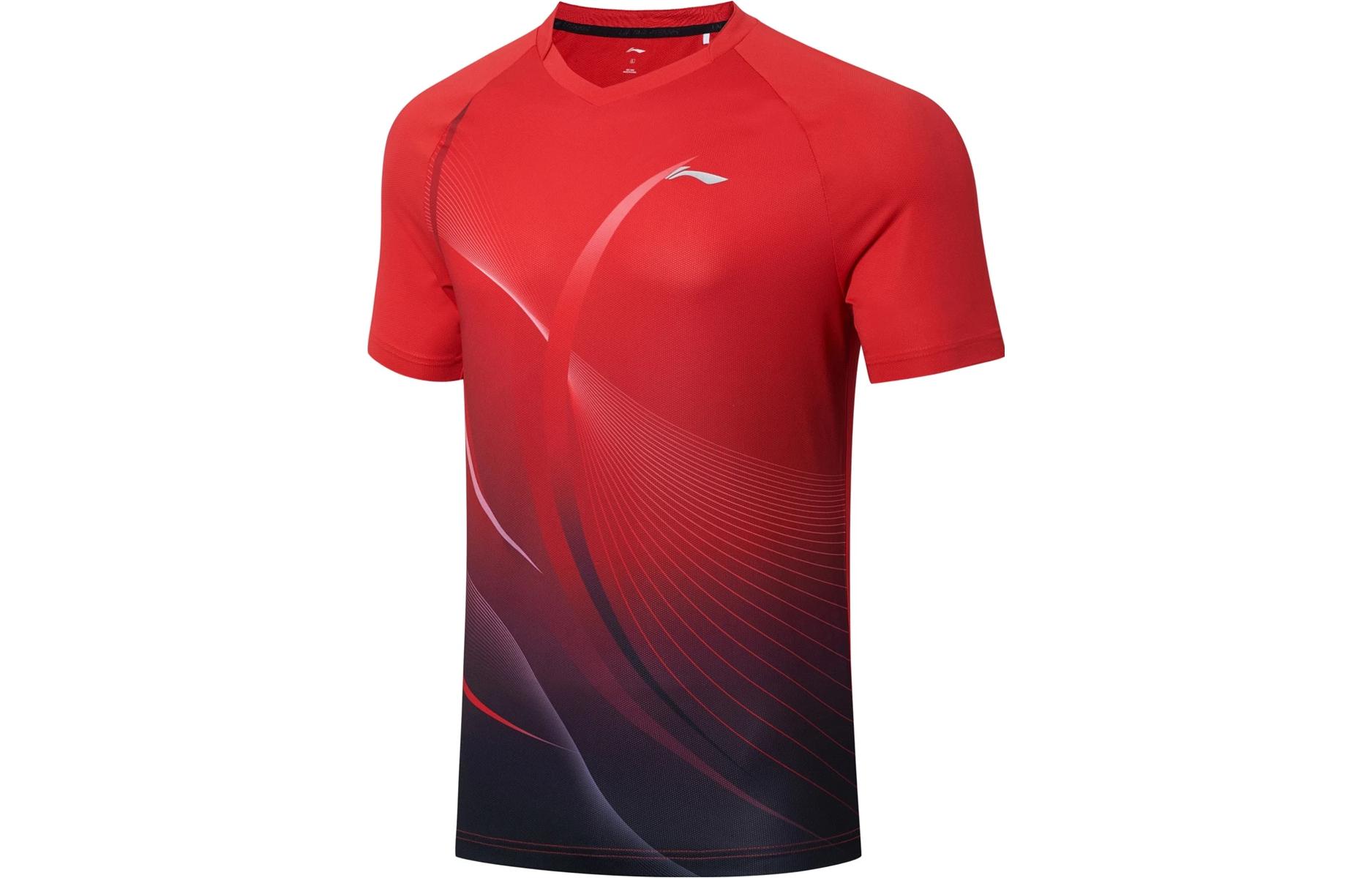 Li Ning Table Tennis Collection T Shirt Unisex Total Cherry Red AAYT031-6 L