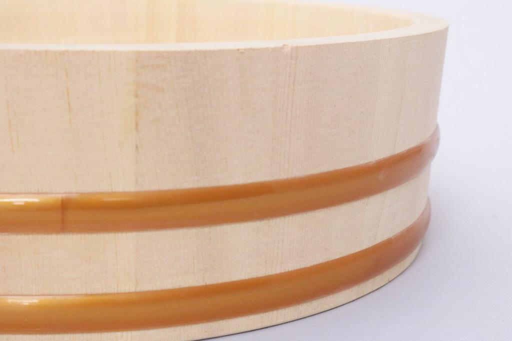 Ichihara Woodworks Sushi Sushi Oke Durchmesser 27cm x Höhe Beige Handgerolltes Set, (27cm, 3-go Fassungsvermögen), P-Hoop, 8,2cm,