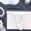 Women Sexy See Through Thong Fine Mesh Panties Open Buttocks G String Underpants Low Waist Adjustable Belt See-Through Lingeri