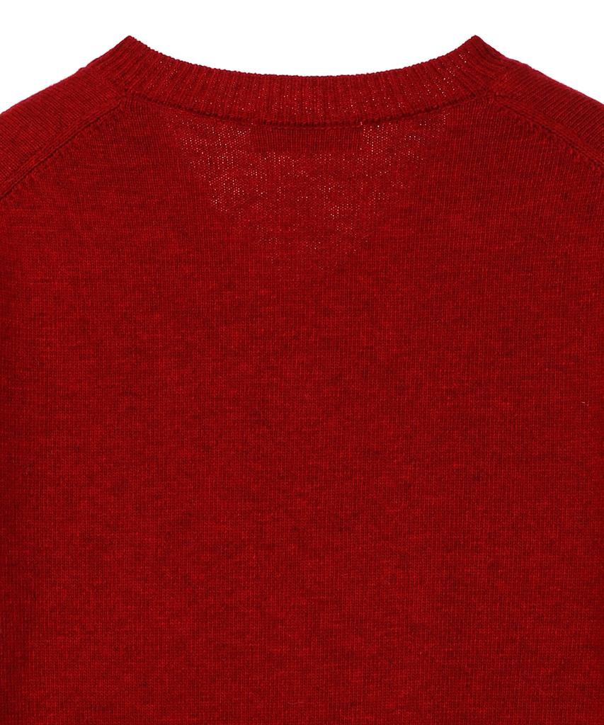 IL CORSO Lambswool Cozy V-Neck Knit Burgundy Iesw5F001D2